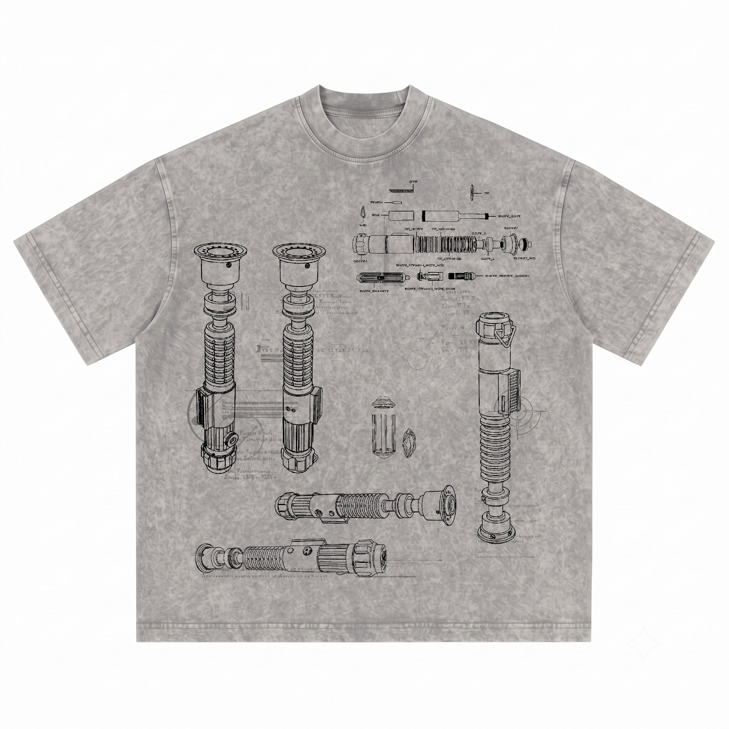 Slave 1 Schematic Wash Tee - Galactic Vintage Wash T-shirt