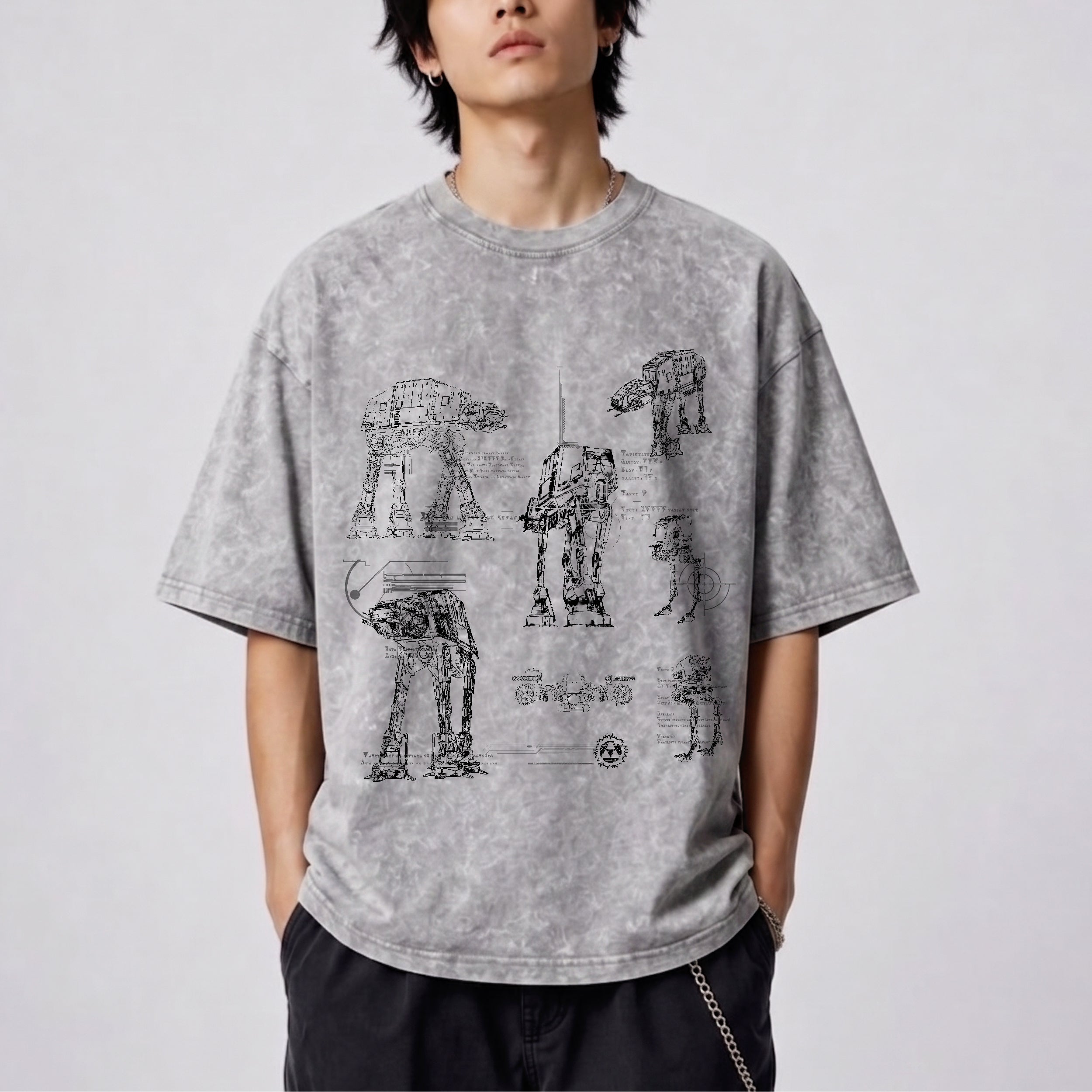 AT-AT Schematic Wash Tee - Galactic Vintage Wash T-shirt