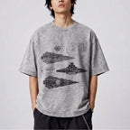 Imperial I-Class Star Destroyer Schematic Wash Tee - Galactic Vintage Wash T-shirt