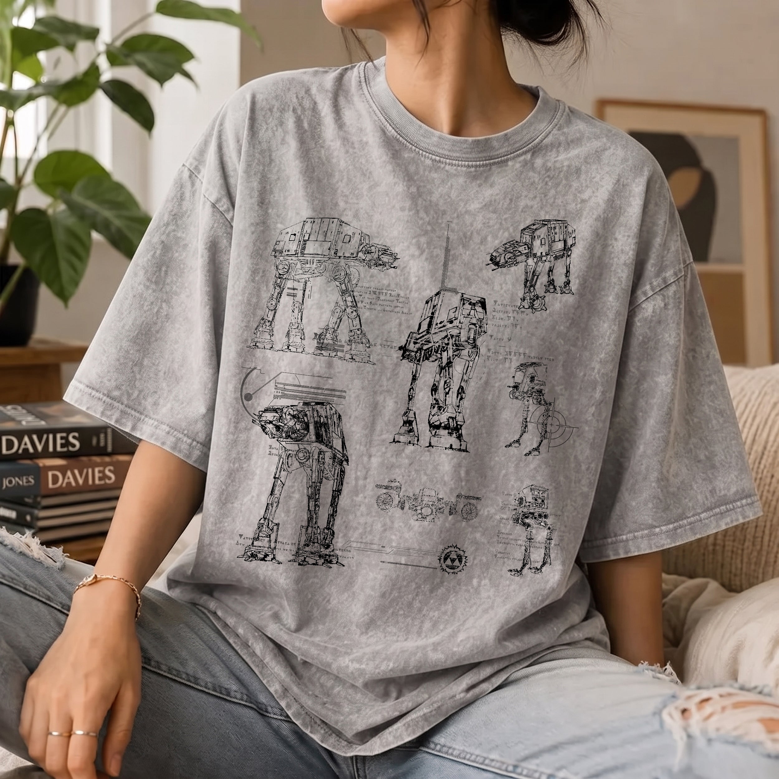 AT-AT Schematic Wash Tee - Galactic Vintage Wash T-shirt