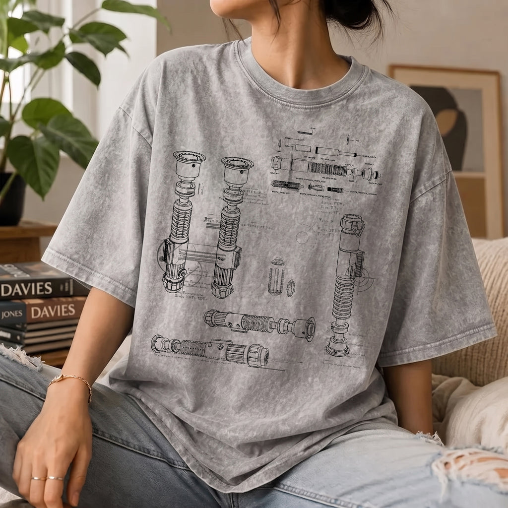 Slave 1 Schematic Wash Tee - Galactic Vintage Wash T-shirt