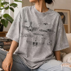 Klingon Starship Schematic Wash Tee - Sci-fi Movies Vintage Wash T-shirt