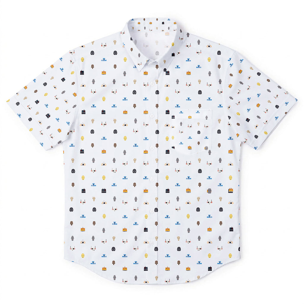 Galactic Droid Registry Hawaiian Shirt with Pocket - Galactic Button Down Shirt