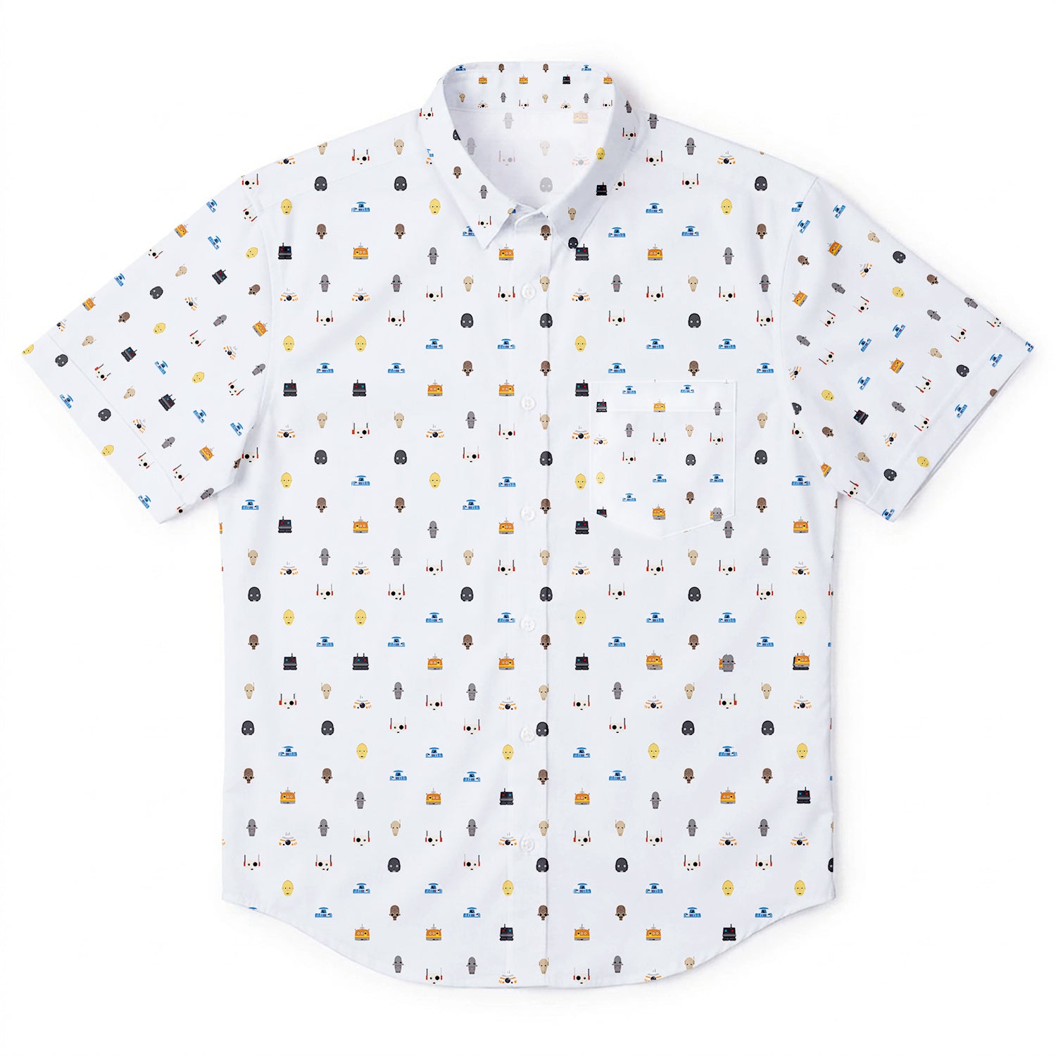 Galactic Droid Registry Hawaiian Shirt with Pocket - Galactic Button Down Shirt