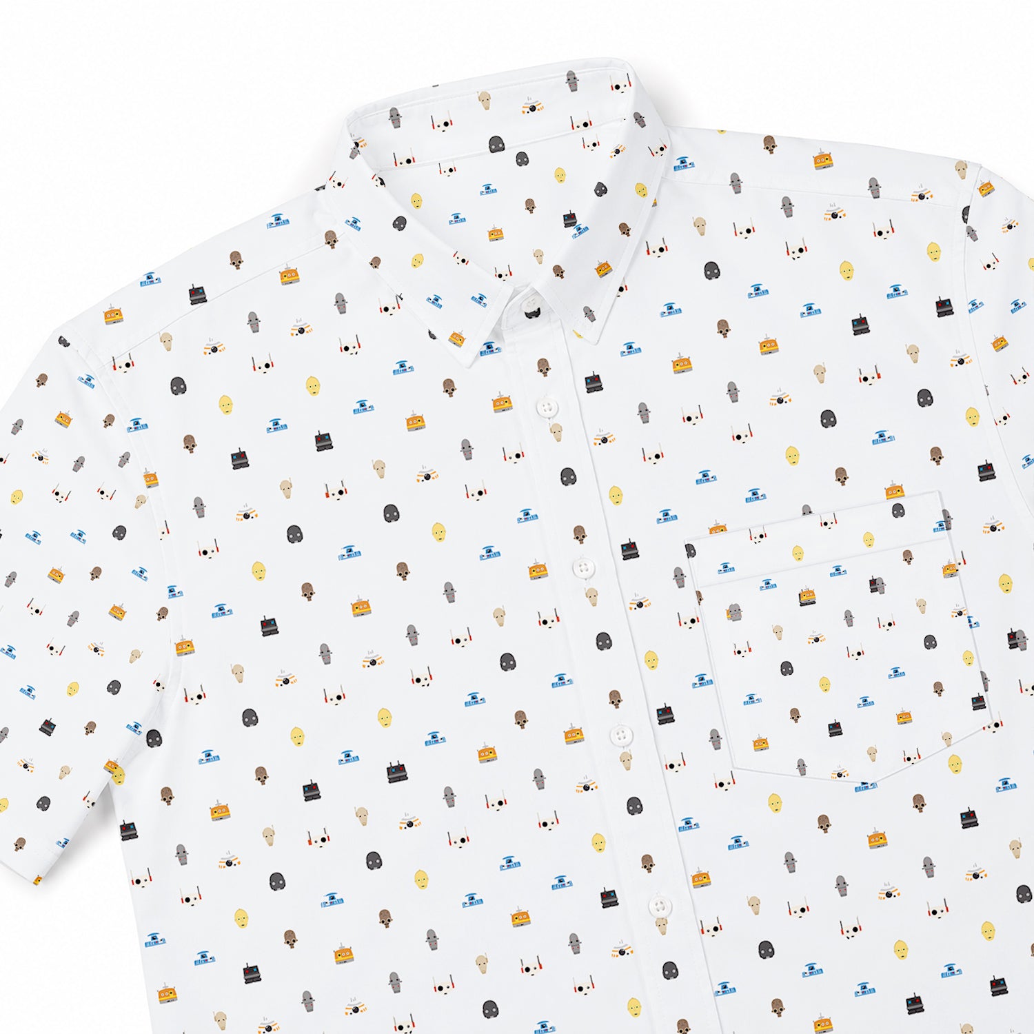 Galactic Droid Registry Hawaiian Shirt with Pocket - Galactic Button Down Shirt