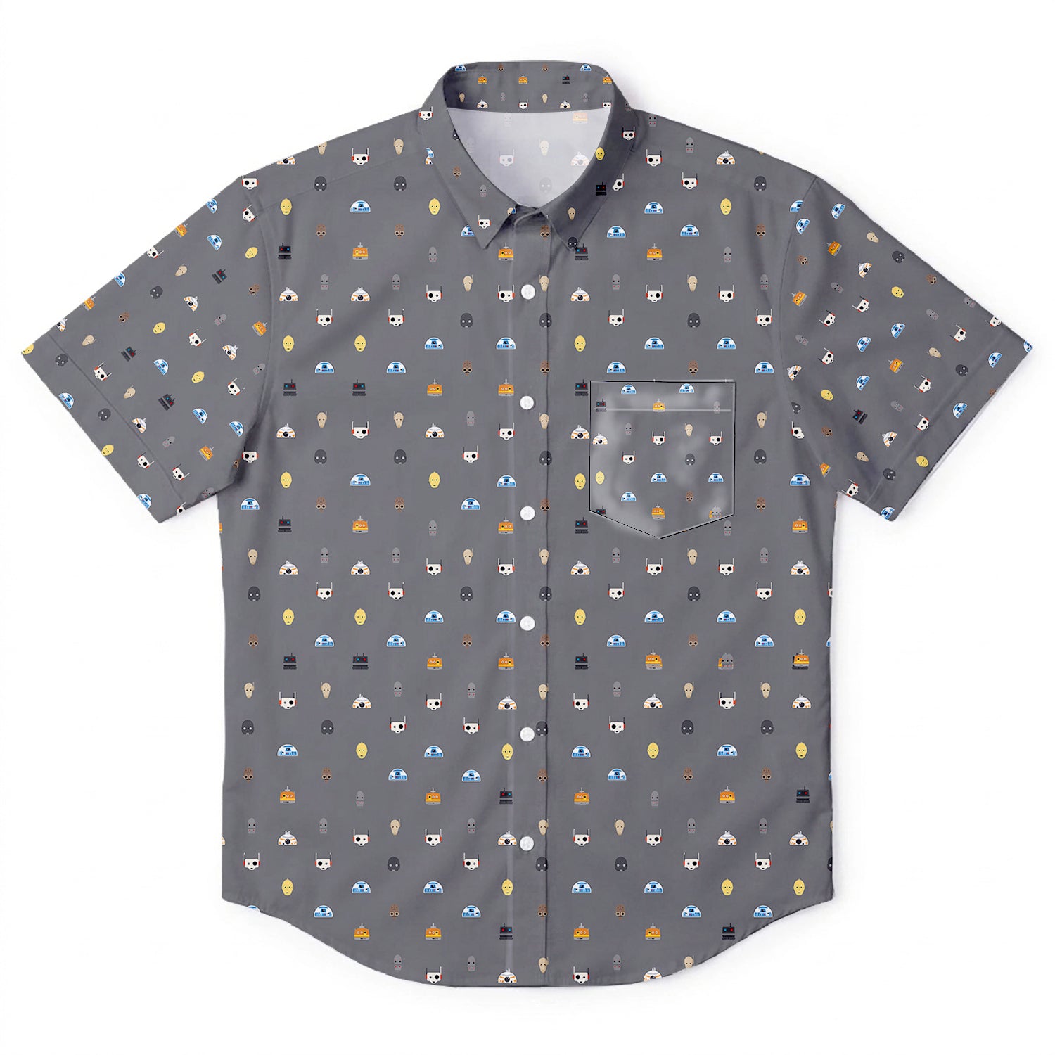 Galactic Droid Registry Hawaiian Shirt with Pocket - Galactic Button Down Shirt