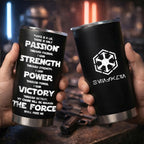 Custom Star Wars Code and Name in Aurebesh/Mando'a 20Oz Tumbler - Personalized Sith Code/ Jedi Code/ Code of Honor Insulated Mug with Lid